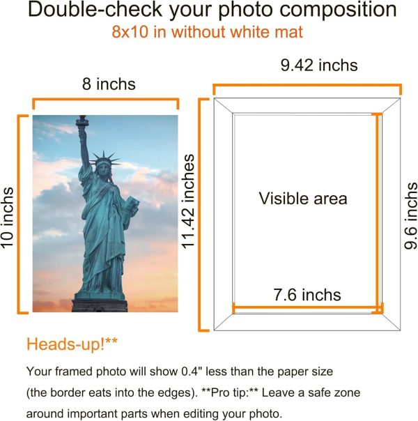 SESEAT Black 8x10 Picture Frame, Photo Frame for Wall Mounting or Tabletop Diaplay, 1 Pack - Image 4